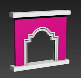 3Dsmax wall arch design with moulding design-Get3Dmodel.com
