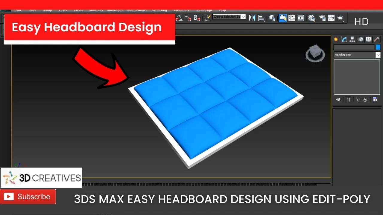 Headboard design in 3dsmax
